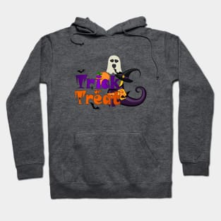 Cute Trick or Treat Graphic Haunted Witches Shoe Hoodie